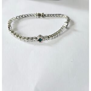 Yoszo Stainless Steel Emerald Clover Tennis Bracelet New In Box